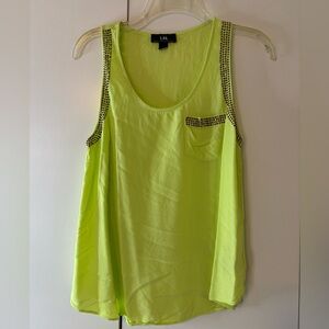 I.N. San Francisco Neon Lime Tank Top